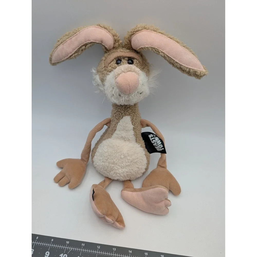 Sigikid Beasts Town Lazy Bunny Plush Tan Rabbit Long Ears 15 Inch Stuffed Animal